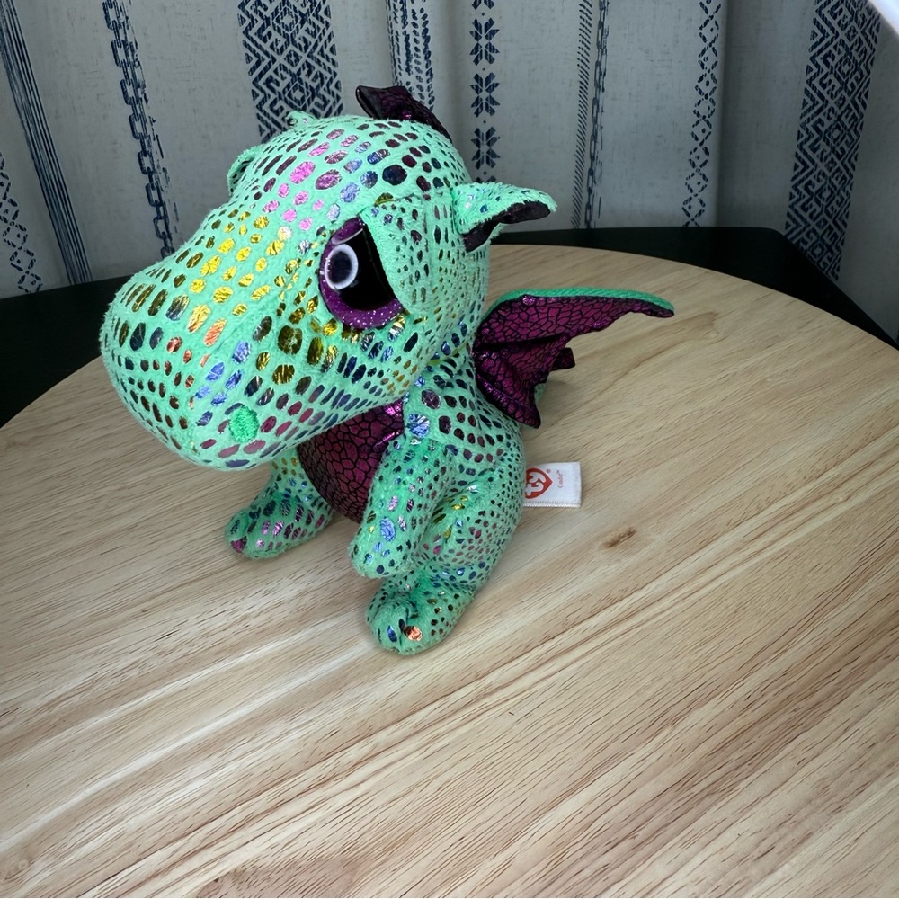 Cinder the Green Dragon, a plush toy from Ty Beanie Boos collection